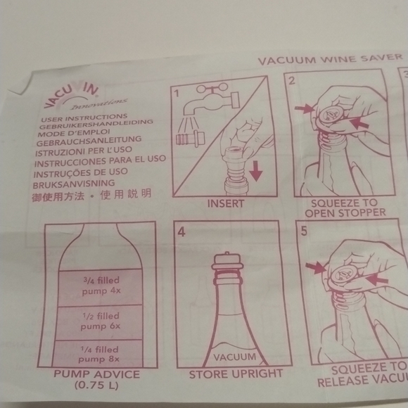 Bundle of 2 Sets Wine Pumps/Sealers/Stoppers - 5 Pieces Black - Picture 9 of 10